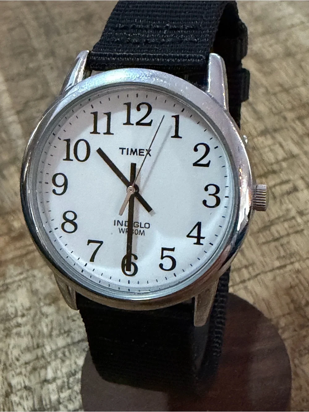Timex Indiglo Men’s Watch - NEW Black Nylon Band + NEW Battery